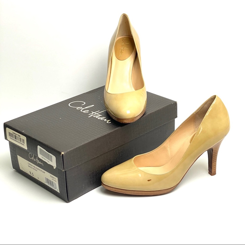 Cole Haan Carma Air Almond Toe Sand Patent Leather